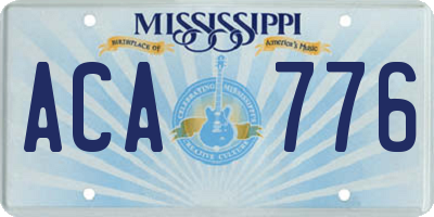 MS license plate ACA776