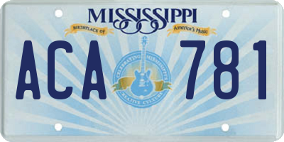 MS license plate ACA781