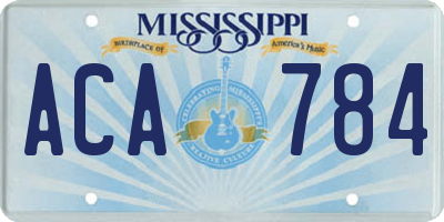 MS license plate ACA784