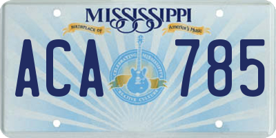 MS license plate ACA785