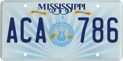 MS license plate ACA786
