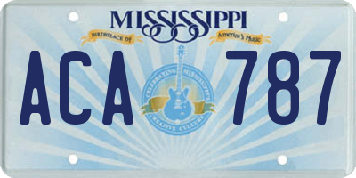 MS license plate ACA787