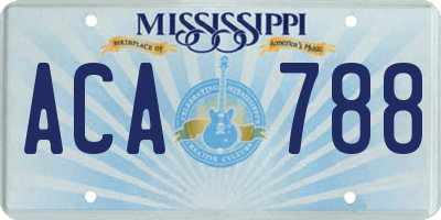 MS license plate ACA788