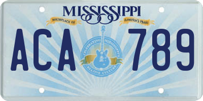 MS license plate ACA789