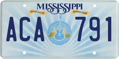 MS license plate ACA791