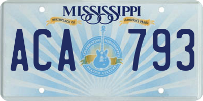 MS license plate ACA793