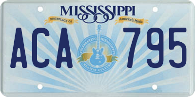 MS license plate ACA795