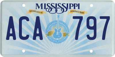 MS license plate ACA797