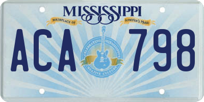 MS license plate ACA798