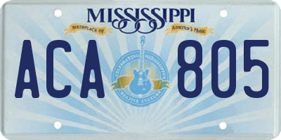 MS license plate ACA805