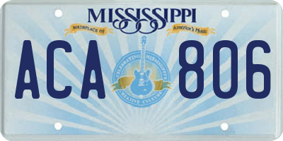 MS license plate ACA806
