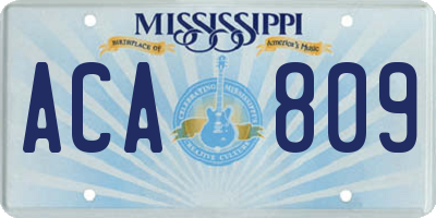 MS license plate ACA809
