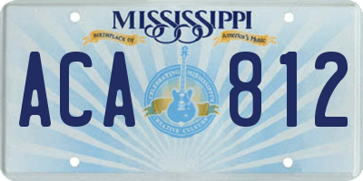 MS license plate ACA812
