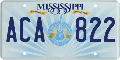 MS license plate ACA822