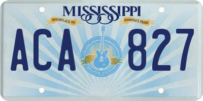 MS license plate ACA827