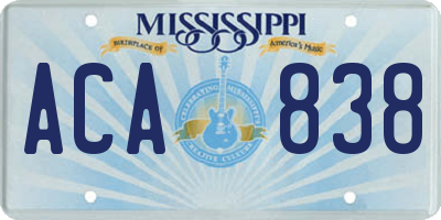 MS license plate ACA838