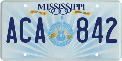 MS license plate ACA842