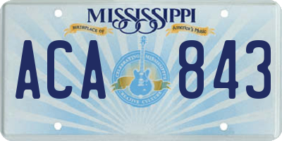 MS license plate ACA843