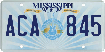 MS license plate ACA845