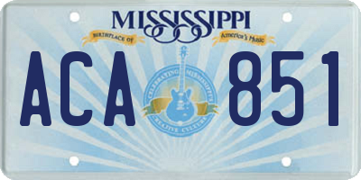 MS license plate ACA851