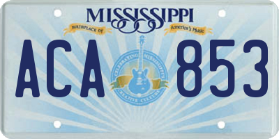 MS license plate ACA853