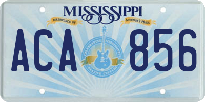 MS license plate ACA856