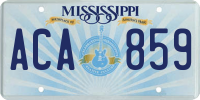MS license plate ACA859