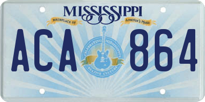 MS license plate ACA864