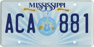 MS license plate ACA881