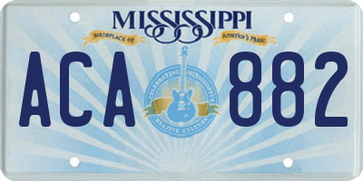MS license plate ACA882