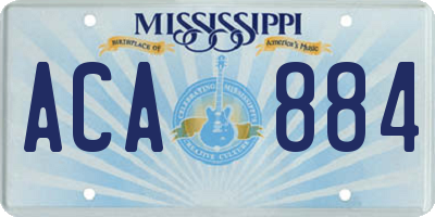 MS license plate ACA884
