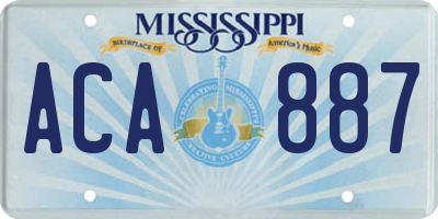 MS license plate ACA887