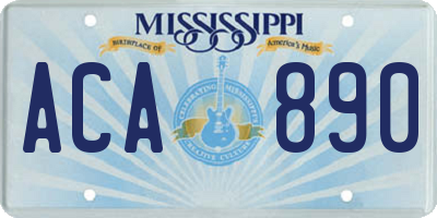 MS license plate ACA890