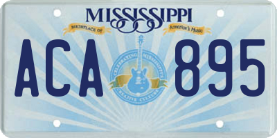 MS license plate ACA895