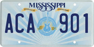 MS license plate ACA901