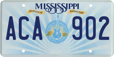 MS license plate ACA902