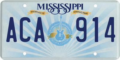 MS license plate ACA914