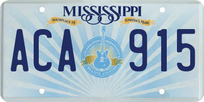 MS license plate ACA915