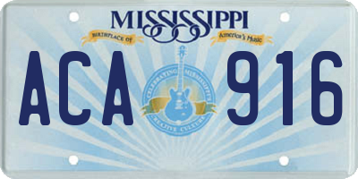 MS license plate ACA916