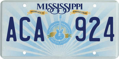 MS license plate ACA924