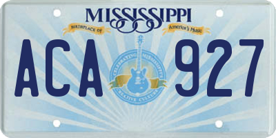 MS license plate ACA927