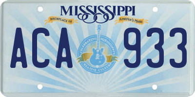 MS license plate ACA933