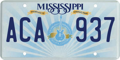MS license plate ACA937