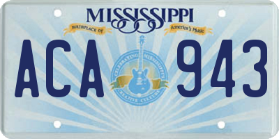 MS license plate ACA943
