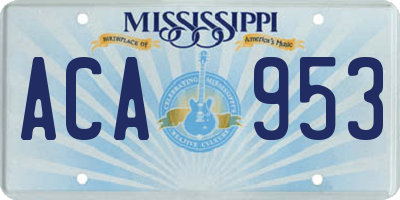 MS license plate ACA953