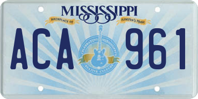 MS license plate ACA961