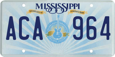 MS license plate ACA964