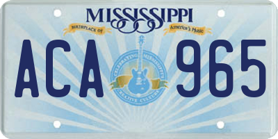 MS license plate ACA965