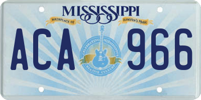 MS license plate ACA966