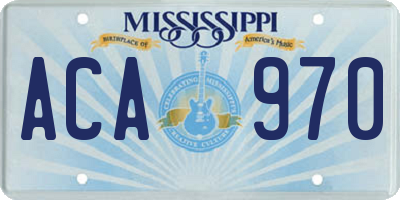 MS license plate ACA970